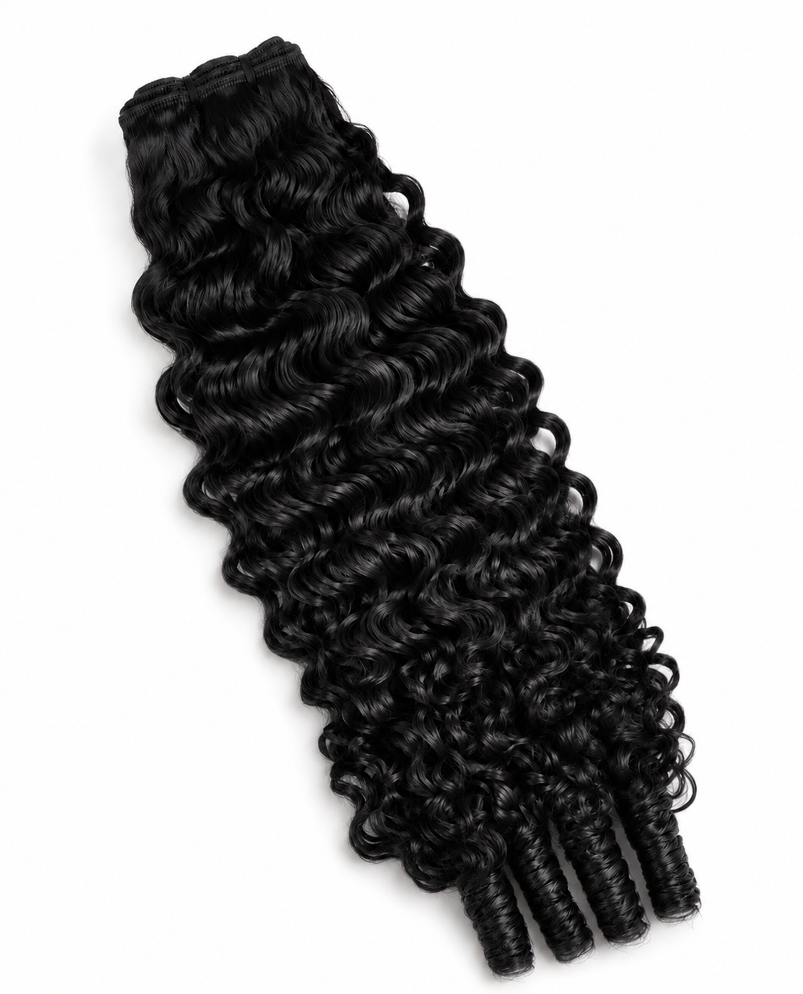 JET BLACK Single Bundles &amp; Lace (Fiji Curly)